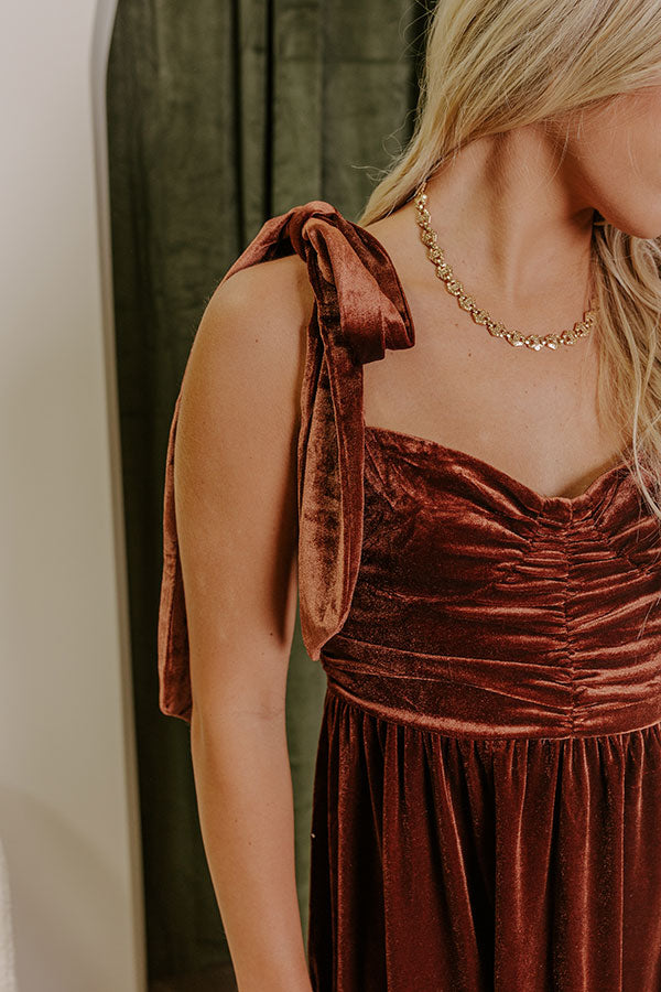 Cranberry Martini Velvet Midi in Chocolate Image - 3