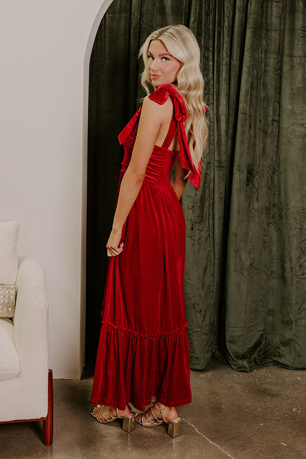 Cranberry Martini Velvet Midi in Red Image - 4