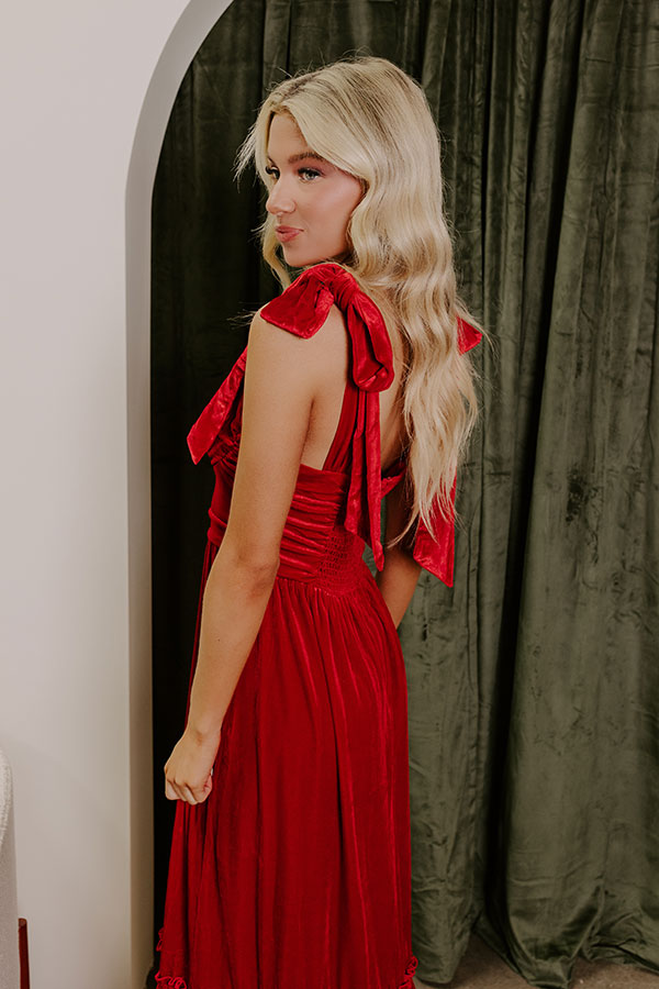 Cranberry Martini Velvet Midi in Red Image - 5