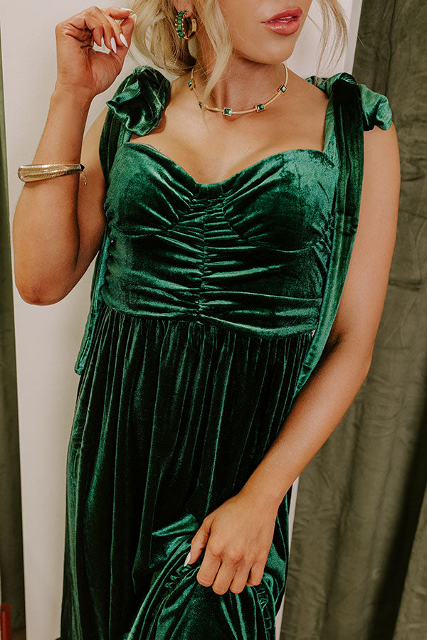 Cranberry Martini Velvet Midi in Hunter Green Image - 2