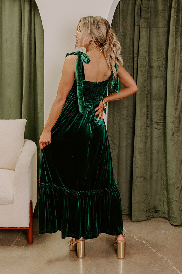 Cranberry Martini Velvet Midi in Hunter Green Image - 5