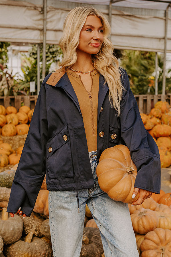 Crisp Mornings Cargo Jacket in Navy Image - 1
