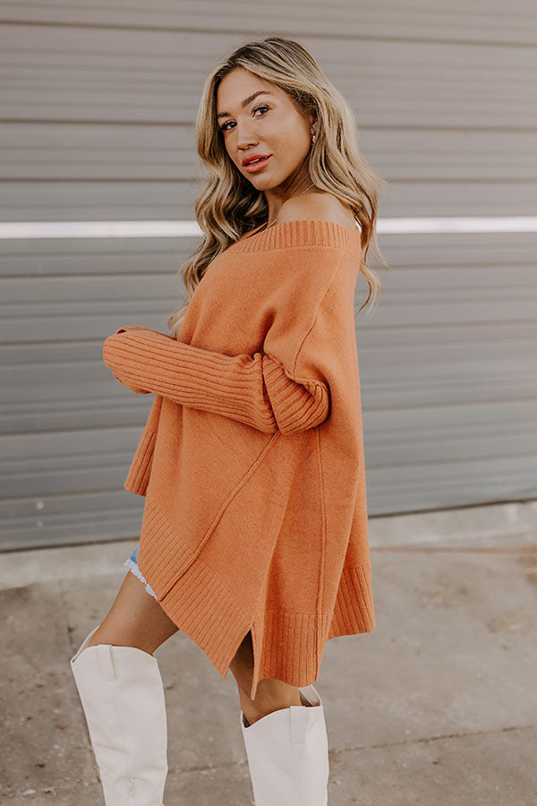 Falling Leaves Knit Sweater in Light Rust Image - 3