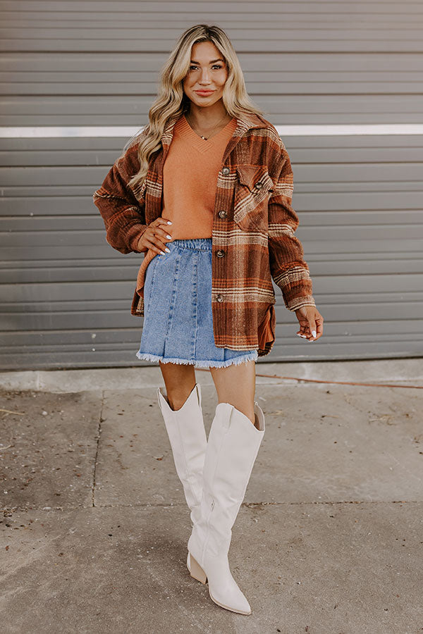 Falling Leaves Knit Sweater in Light Rust Image - 5