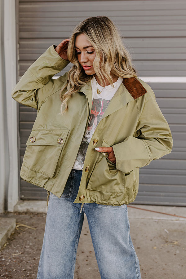 Crisp Mornings Cargo Jacket in Sage Image - 1