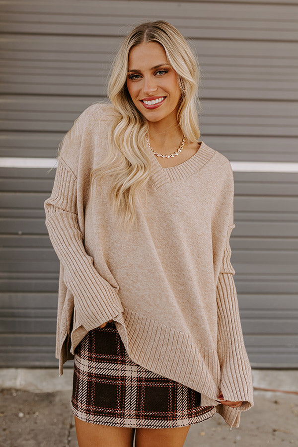 Falling Leaves Knit Sweater in Iced Latte Image - 1