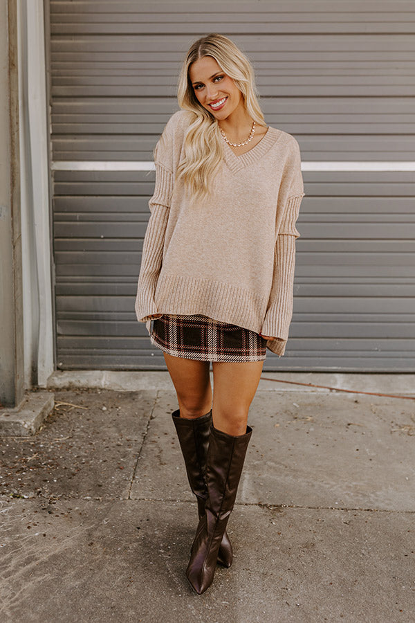 Falling Leaves Knit Sweater in Iced Latte Image - 5