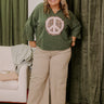 Peace And Love Vintage Wash Tee in Hunter Green Curves Image - 1