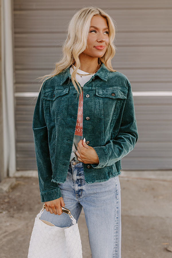 Hayride Honey Corduroy Jacket in Hunter Green Image - 1