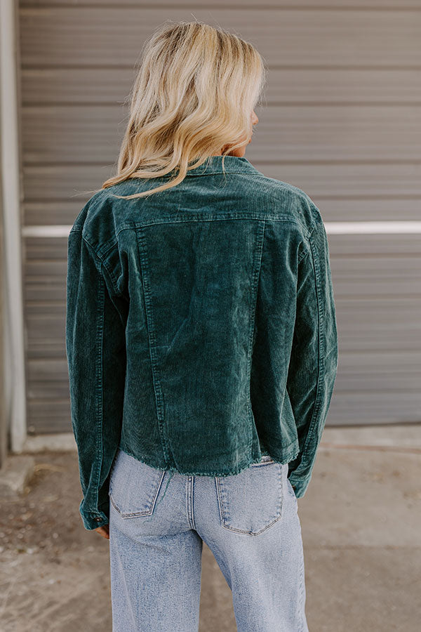 Hayride Honey Corduroy Jacket in Hunter Green Image - 5