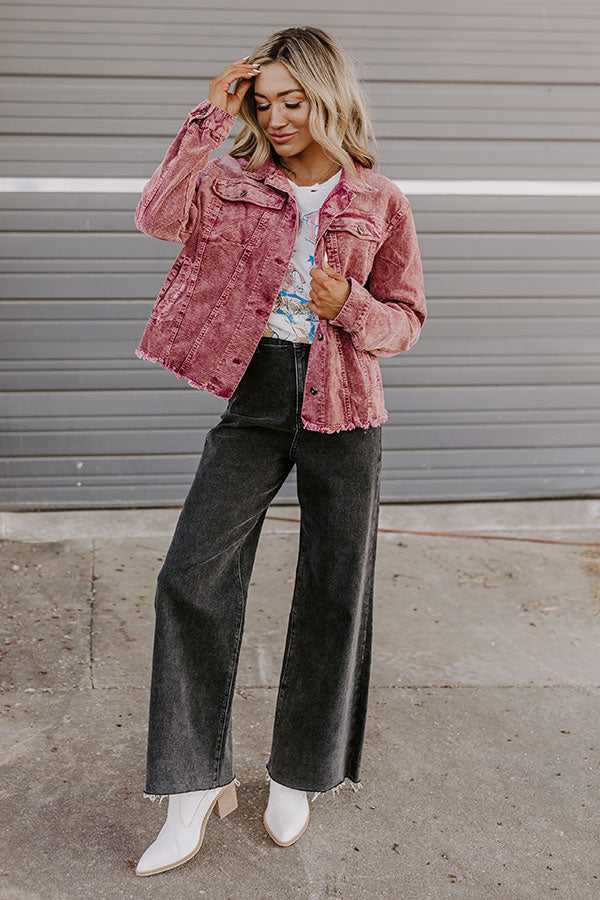 Hayride Honey Corduroy Jacket in Maroon Image - 1