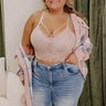 The Luna Longline Lace Bralette in Dusty Blush Curves Image - 1