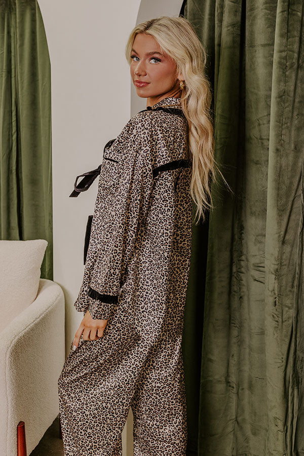 Falling In Love Satin Front Tie Pajama Top Image - 4