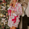 Christmas Dreaming Satin Pajama Top in Light Pink Image - 1