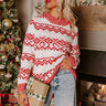 Whispering Pines Knit Sweater in Red Image - 1