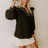 Chic Moment Ruffle Top in Black Image - 1