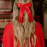 Cue The Charm Bow Hair Clip in Red Image - 1