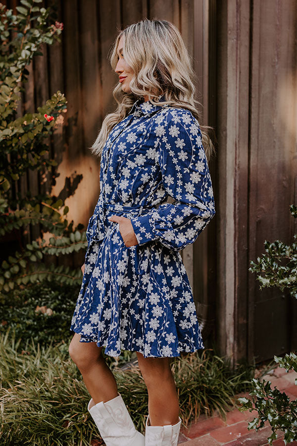 Vino For Two Floral Embroidered Mini Dress Image - 4