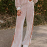 Uptown Chic High Waist Ribbed Pants in Ivory Image - 1