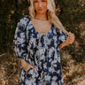 Vino On The Veranda Floral Romper in Navy Image - 1