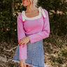 Small Town Bistro Knit Top in Pink Image - 1