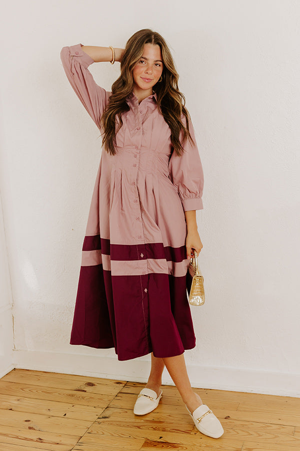 Hopeless Romantic Button Down Midi in Dusty Purple Image - 3