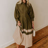Hopeless Romantic Button Down Midi in Army Green Image - 1