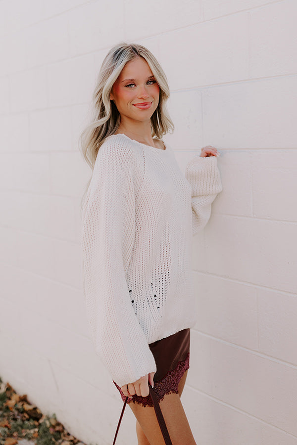 Cozy A La Mode Knit Sweater in Cream Image - 3