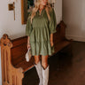 Dreamy Moment Mini Dress in Olive Image - 1