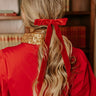 The Alice Long Velvet Bow Hair Clip in Red Image - 1