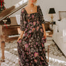 Autumn Encounters Satin Floral Maxi Dress Image - 1