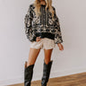 Chic Statement Floral Knit Sweater in Black Image - 1