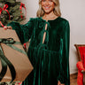 Chic Lifestyle Front Tie Velvet Mini Dress in Hunter Green Image - 1