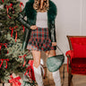 The Holly High Waist Plaid Skort in Black Image - 1