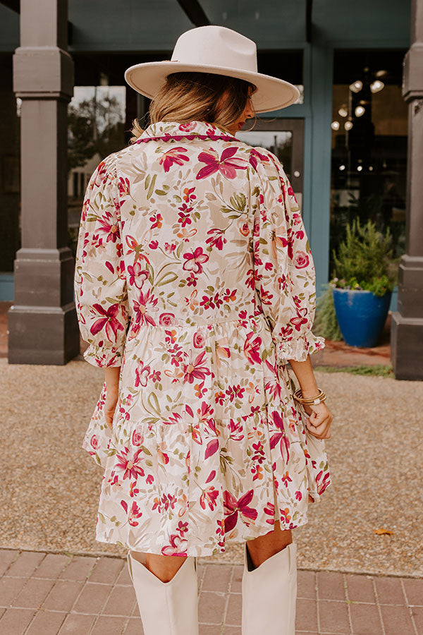 Sangria Sippin' Floral Mini Dress Image - 5