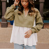 Sweet Whispers Shift Top in Olive Image - 1