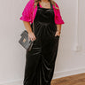 Holiday Cheer Velvet Jumpsuit in Black Curves Image - 1