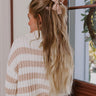 All The Sparkle Bow Hair Claw Clip in Iced Latte Image - 1