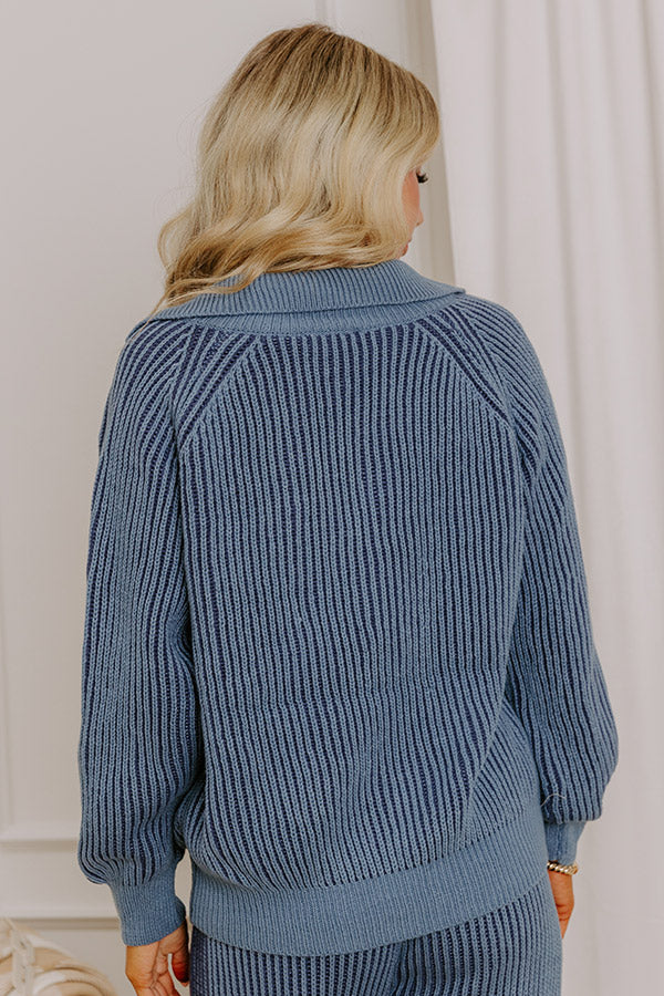 Uptown Chic Ribbed Sweater Top in Riverside Image - 5