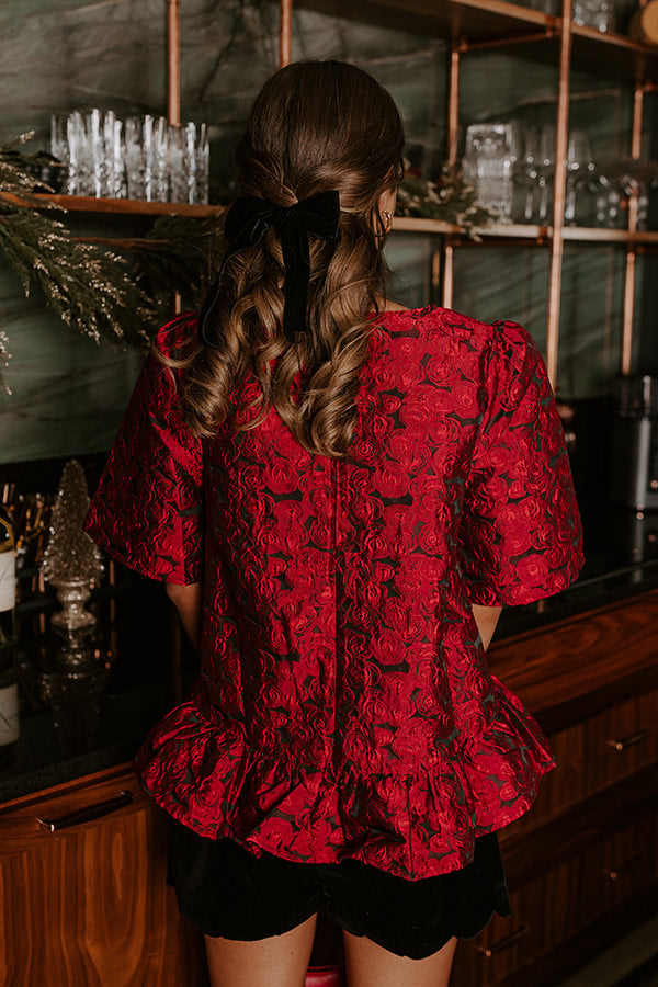 Rose Garden Romance Jacquard Top Image - 4