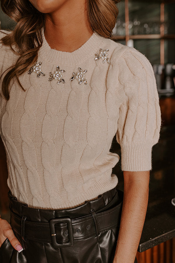 Uptown Elegance Embellished Sweater Top Image - 5