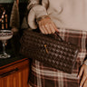 Exclusive Party Faux Leather Woven Purse in Espresso Image - 1