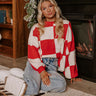 Hear The Beat Checkered Sweater In Red Image - 1