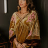 Feeling Boho Embroidered Velvet Top in Mustard Image - 1