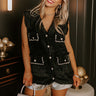 Cozy Mindset Eyelash Knit Vest in Black Image - 1