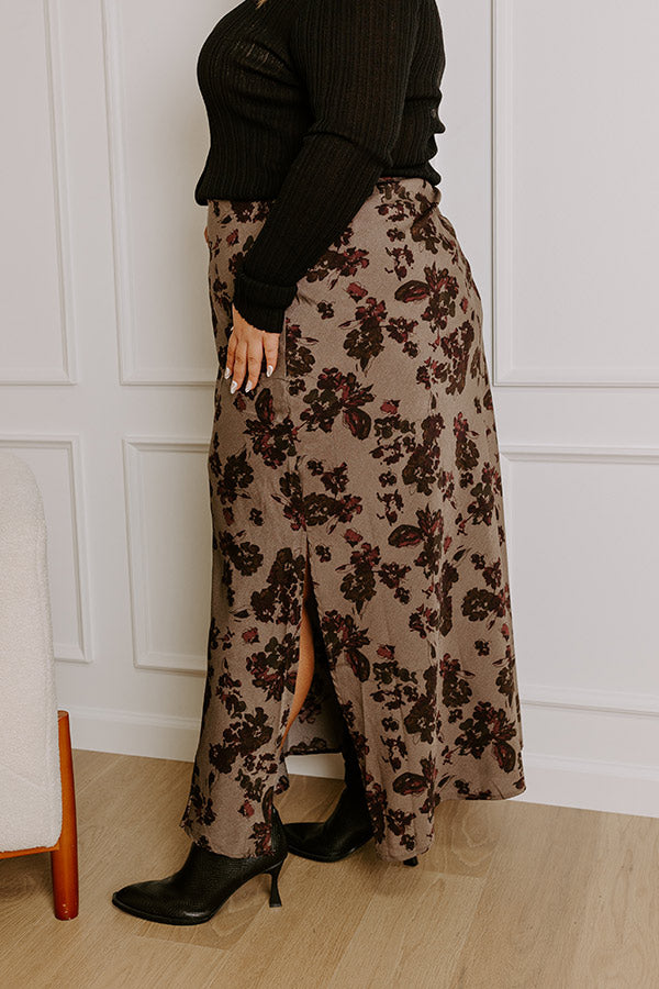 The Lilly High Waist Floral Maxi Skirt Curves Image - 3