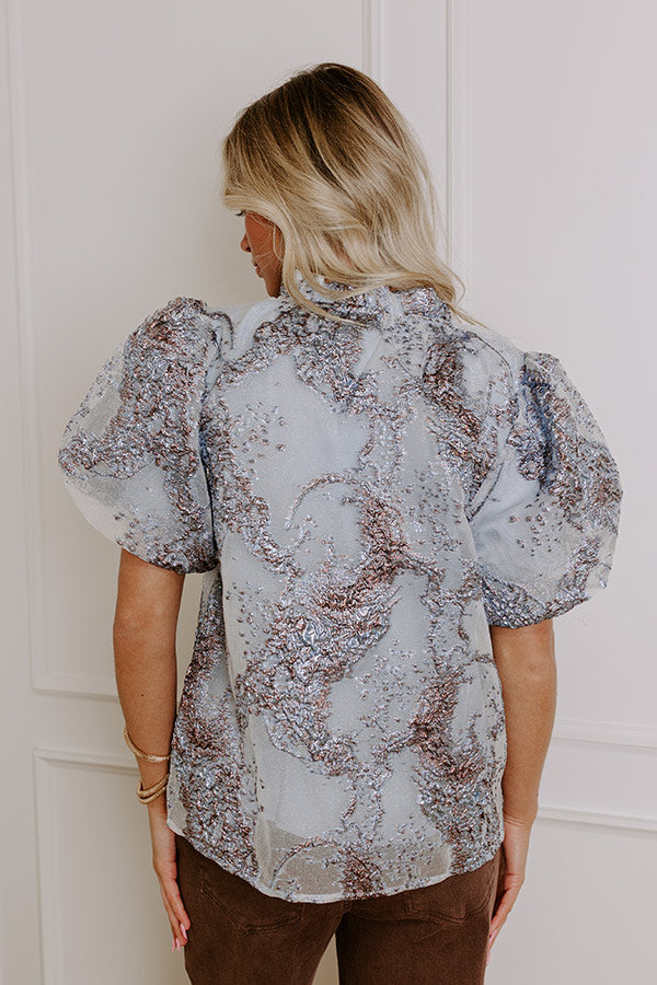 Champagne Sparkle Jacquard Top Image - 4