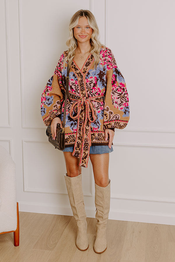 Cozy Moment Floral Knit Cardigan Image - 1