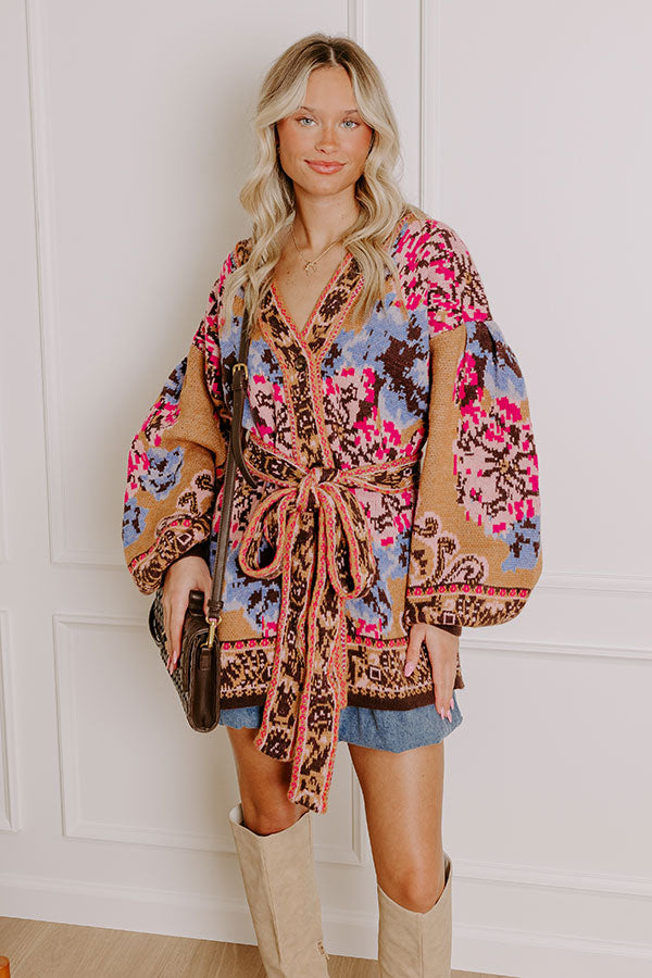 Cozy Moment Floral Knit Cardigan Image - 2