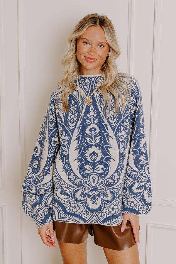 Boho Feels Floral Knit Sweater Image - 2